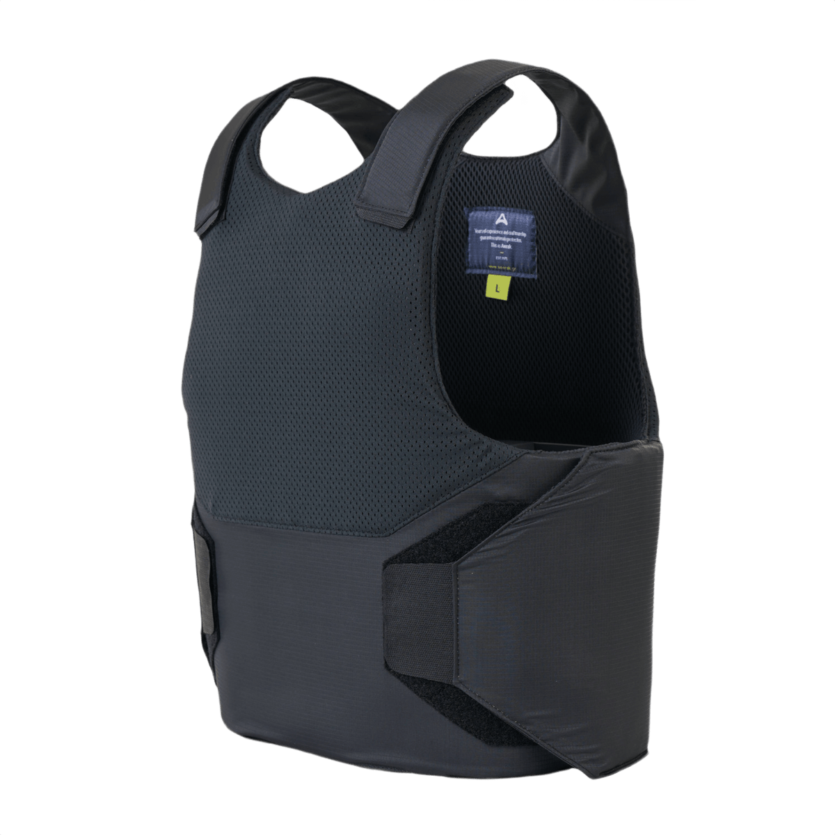 Anorak Rhodium® Concealable I pistos- ja luotisuojaliivi, NIJ Level IIIA -suojaus, musta, takanäkymä
