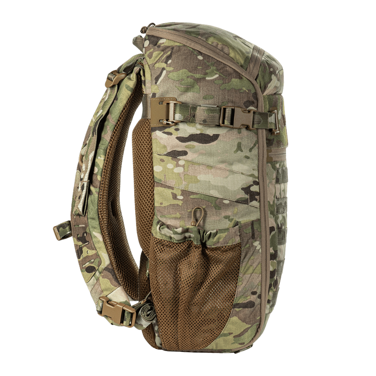 M-Tac reppu Gen. II Elite – Small, NIJ-sertifiointi, täysavattava aukko, maastokuvio ja joustavat verkkotaskut, galleria-asento 1.