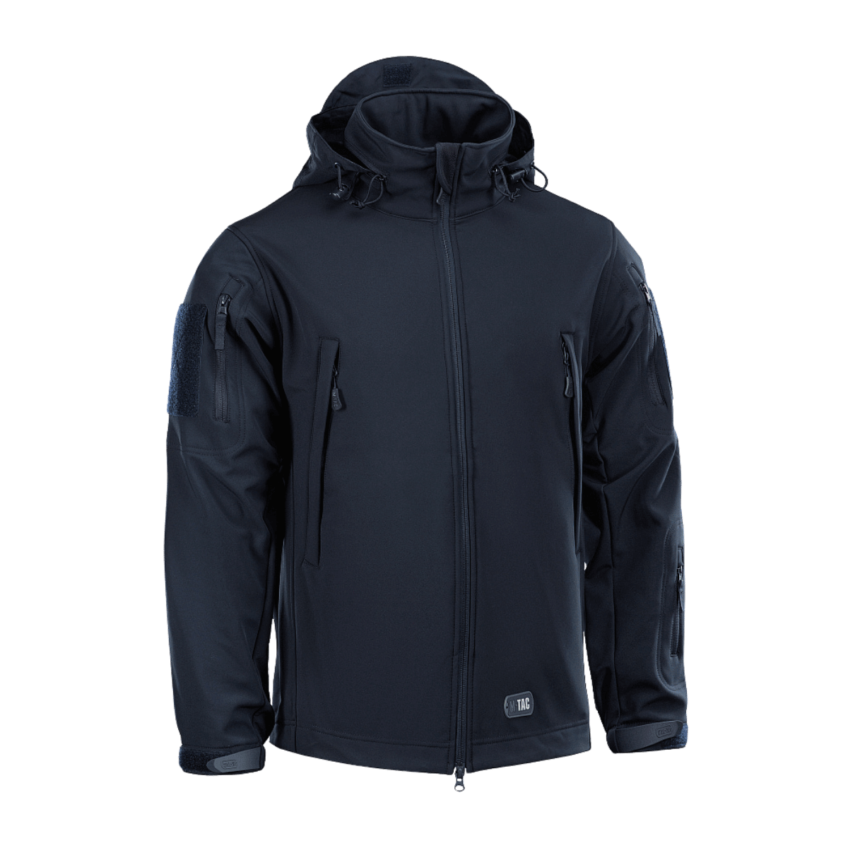 M-Tac Soft Shell -takki mustana, vesihylkivä ja eristävä, sopii huonoon säähän.