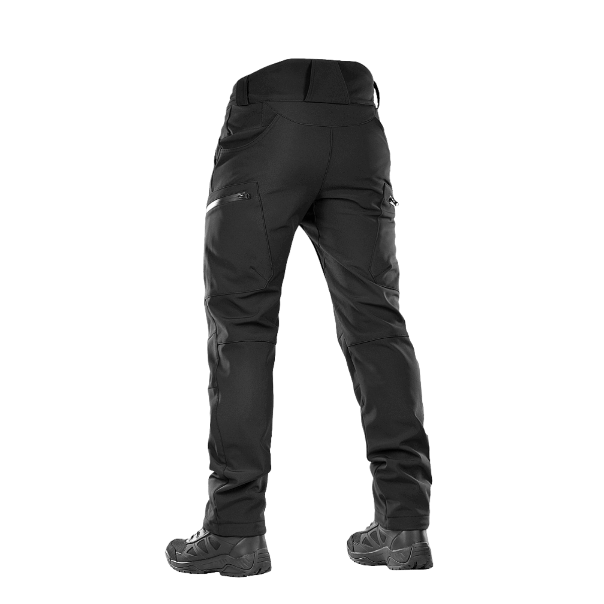 M-Tac Soft Shell Vinter -housut fleece-vuorella ja vahvistetulla takakappaleella, suojaavat kylmältä ja tuulelta.