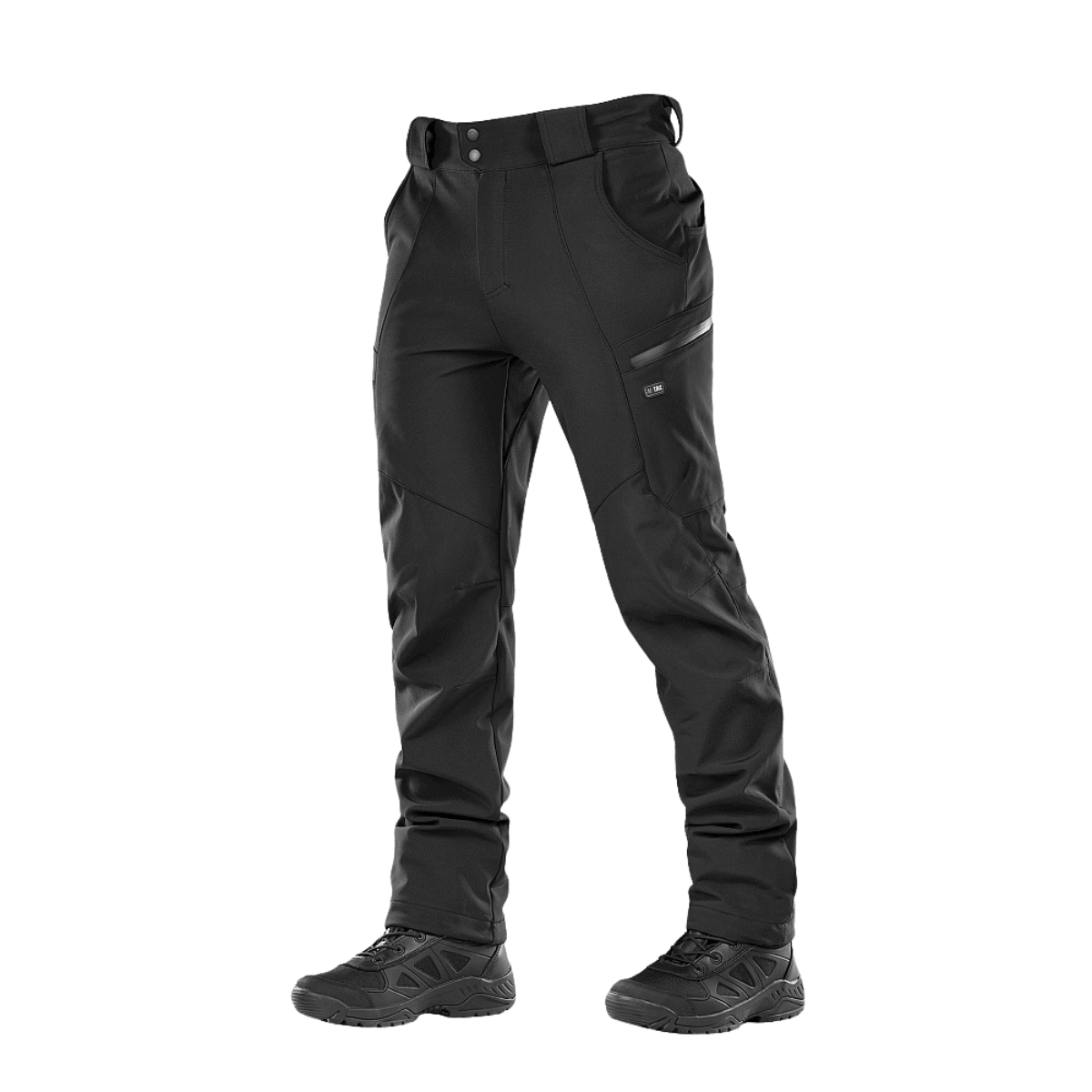M-Tac Soft Shell Vinter -housut kylmään säähän, fleece-vuori ja vahvistettu takakappale, sopivat syksyyn ja talveen.