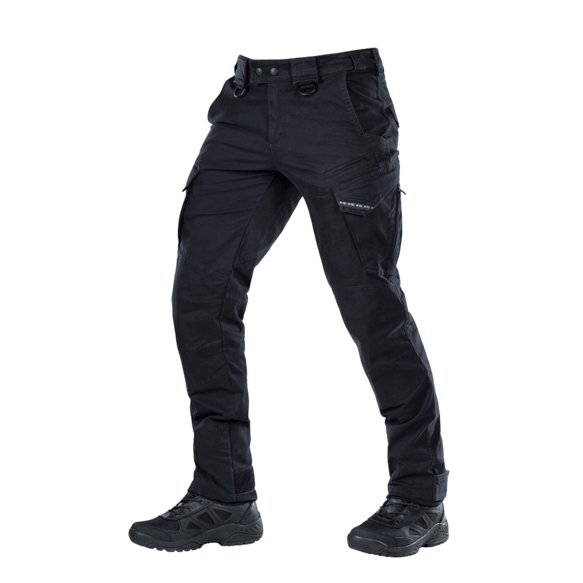 M-Tac Aggressor Vintage -housut, mustat, vintage-ilme ja teollinen pesu kestävyydelle ja tyylikkäälle ilmeelle, kevyet kuin jogger-housut.
