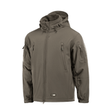 M-Tac Soft Shell Jakke med Liner, oliivinvärinen, irrotettavalla fleecellä ja täyspitkällä vetoketjulla.