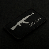 M-Tac AKM 7,62x39 Laser Cut Patch, Velcro, Cordura 500D, AKM-aseen symboli, suunniteltu taktiseen käyttöön.