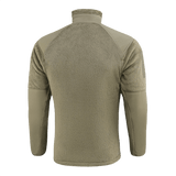 M-Tac Battle Fleece Polartec -takki nähtynä takaa anatomisella istuvuudella ja kulutussuojalla, sopii sotilas- ja poliisikäyttöön.