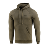 M-Tac Cotton Raglan Hard Hoodie oliivinvärisenä, 100% puuvillaa, fleece-vuori, raglanhihat, kengurutasku, sopii syksyyn ja talveen.