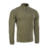 M-Tac Delta Fleece -takki oliivinvihreänä, mukava pullover kylmään säähän mukana peukalonreiät, ihanteellinen aktiiviseen ulkoiluun
