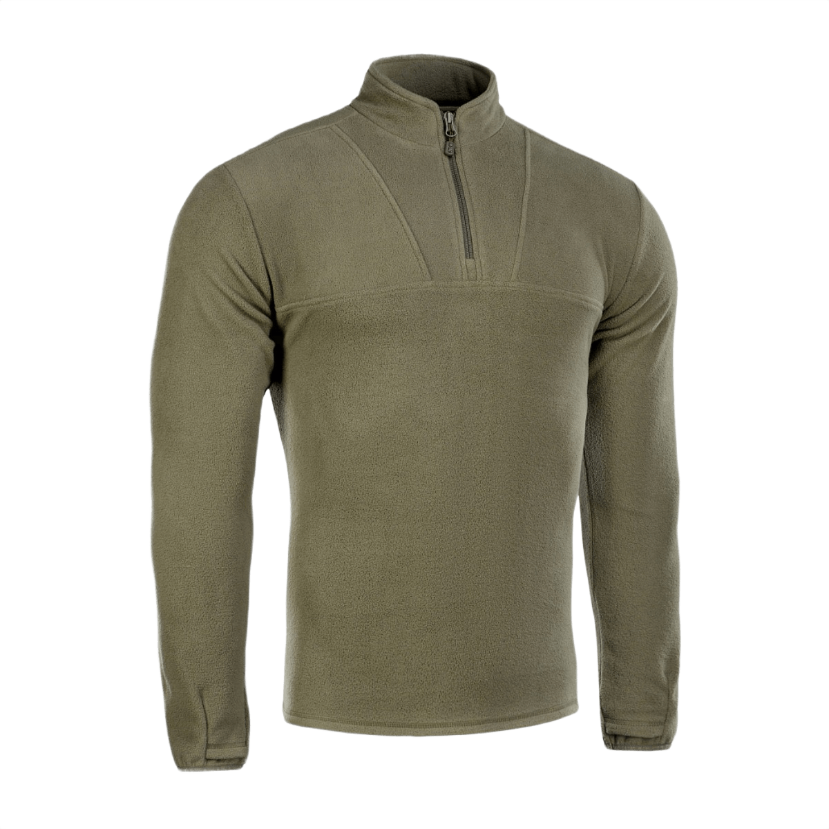 M-Tac Delta Fleece -takki oliivinvihreänä, mukava pullover kylmään säähän mukana peukalonreiät, ihanteellinen aktiiviseen ulkoiluun