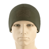 M-Tac Watch Cap Elite Fleece Beanie Hat Velcro, vihreä fleece-pipo talviaktiviteetteihin, Velcro-paneeli merkeille ja tunnistukseen.