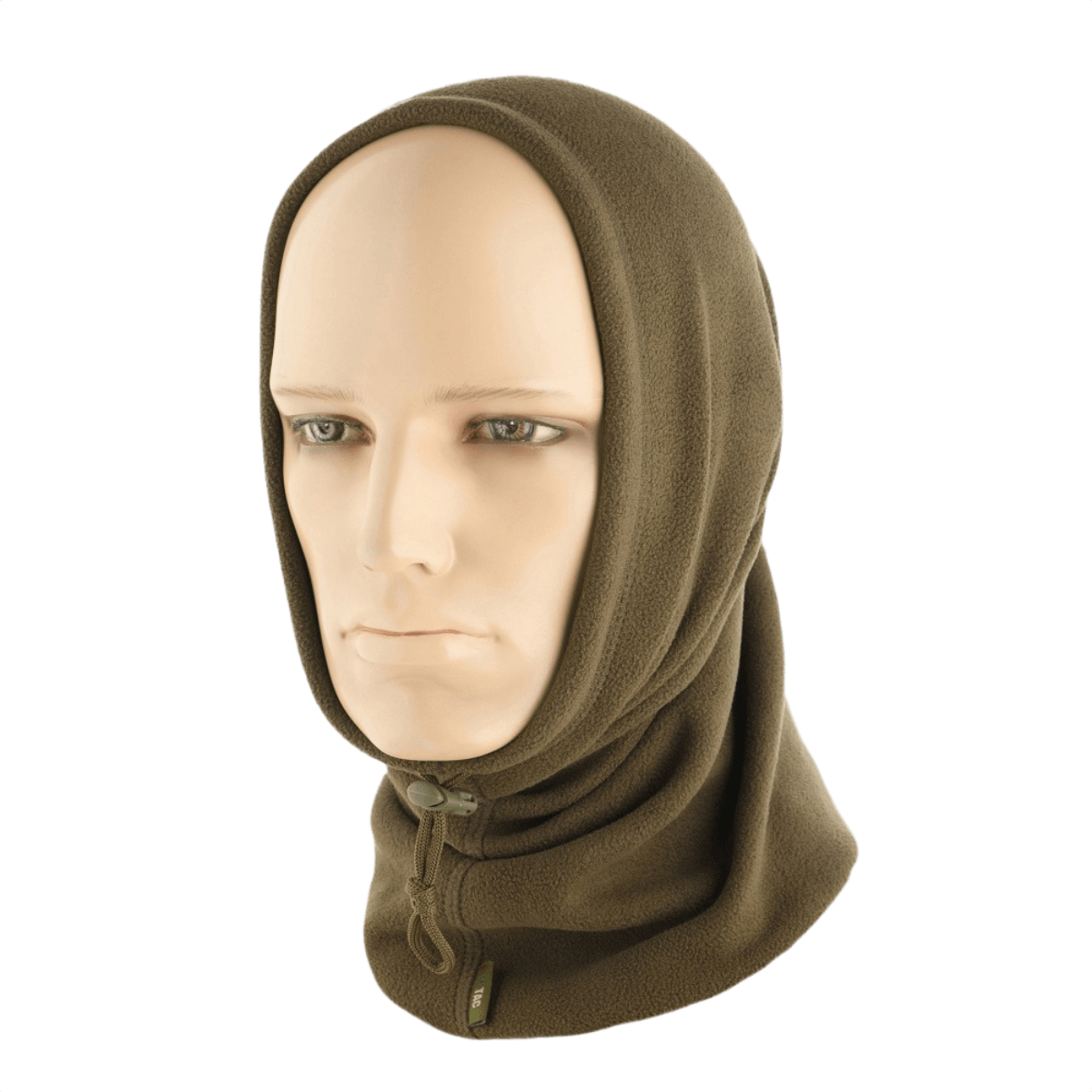 M-Tac Fleece Neck Gaiter med Snor käytetty huppuna, säädettävä istuvuus ja nyöri, fleece 260 g/m².