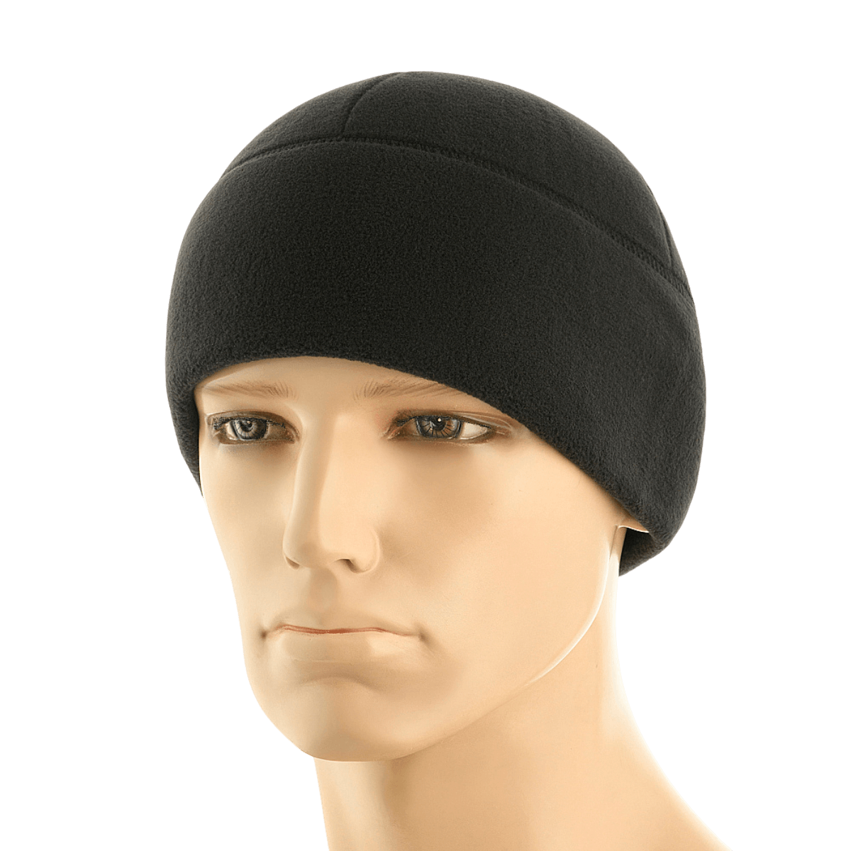 Musta M-Tac Fleece Polartec Watch Cap mannekiinilla, sopii kylmiin olosuhteisiin, valmistettu kestävästä Polartec® 200 Series -fleecestä.