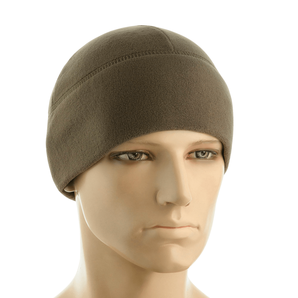 M-Tac Fleece Watch Cap Light Polartec ruskeana, en monikäyttöinen talvihattu, valmistettu kestävästä Polartec Micro Series fleece, sopii talvikäyttöön.