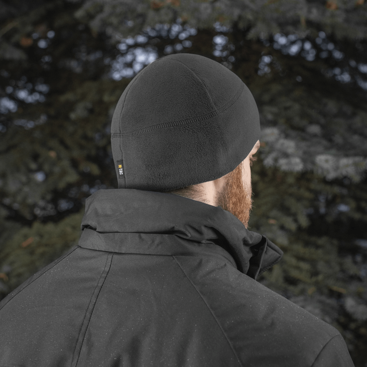 M-Tac Fleece Watch Cap Light Polartec, musta fleece-talvihattu, suojaa kylmältä ja tuulelta, kestävä ja matala profiili.