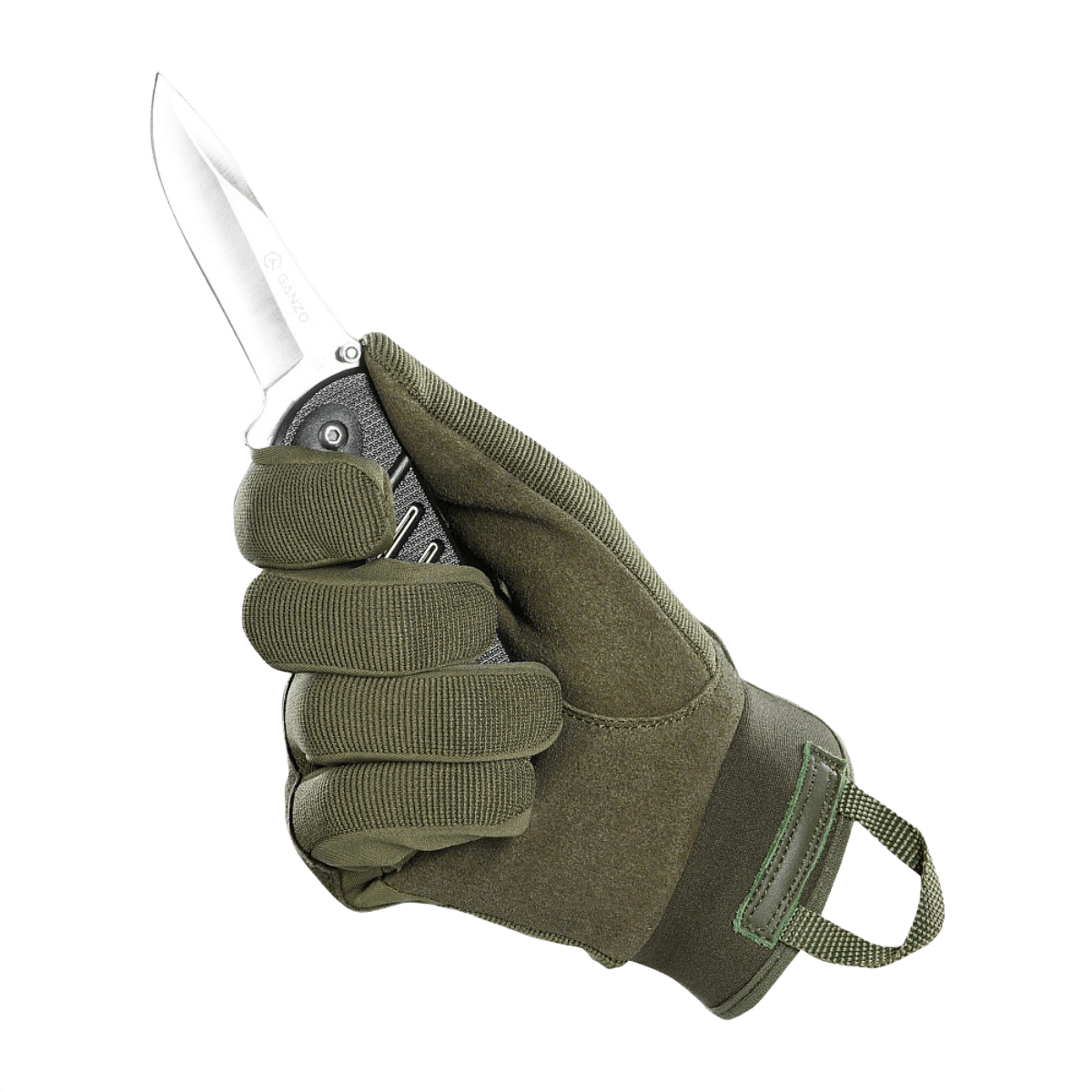 M-Tac Assault Tactical Mk.3 -hanskat pitävät veistä, vahvistettu kämmen antaa varman otteen, säädettävä tarrakiinnitys. 3