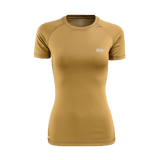 M-Tac T-shirt Ultra Light Polartec Lady, ruskea, sopii treeniin ja arkeen, valmistettu Power Dry®-materiaalista, anatominen naisten leikkaus.