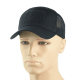 M-Tac Mesh Flex Ripstop Baseball Cap Velcro-kiinnityksellä, musta, hyvä ilmanvaihto ja kestävä ripstop-etupuoli.
