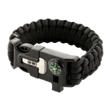 M-Tac Paracord-rannekoru sytyttimellä, kompassilla ja pillillä ulkoiluun ja selviytymiseen.