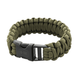 M-Tac Paracord-rannekoru sotilasvihreänä, selviytymisranneke vahvalla ja kevyellä paracord-narulla. Täydellinen retkeilyyn. Kantaa jopa 200 kg