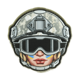 M-Tac Patch Emoji #49 PVC-morale-tarra kypäräkuviolla ja 3D-efektillä, Velcro-kiinnitys, ihanteellinen vaatteisiin ja varusteisiin, hauska taktinen malli.