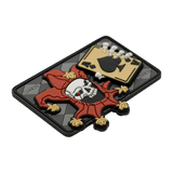 M-Tac Patch Joker Skull 3d PVC taktinen moraalipatch, jokeri ja kuoleman kortit, PVC 3d-efektillä, velcro-kiinnitys, 78x55mm.
