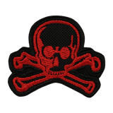 M-Tac Patch Old Skull Velcro musta punaisella pääkallolla ja luilla, 3d-efekti, helppo kiinnitys, 45x55 mm