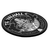 M-Tac Patch Til Valhall PVC, 3D-efekti, musta yksityiskohtaisella kuvioinnilla, kunnioittaa norjalaisia sotilaita ja TIL VALHALL -rituaalia, helppo kiinnitys Velcrolla, 80 mm.