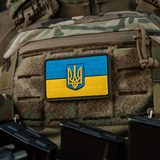 M-Tac Patch Ukraine Flag vaakuna maastoliivissä.