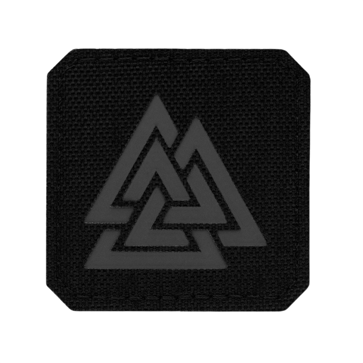 M-Tac Patch Valknut Laser Cut Odin symbol - Musta patch, jossa geom. kaiverretut Odin-symbolit.