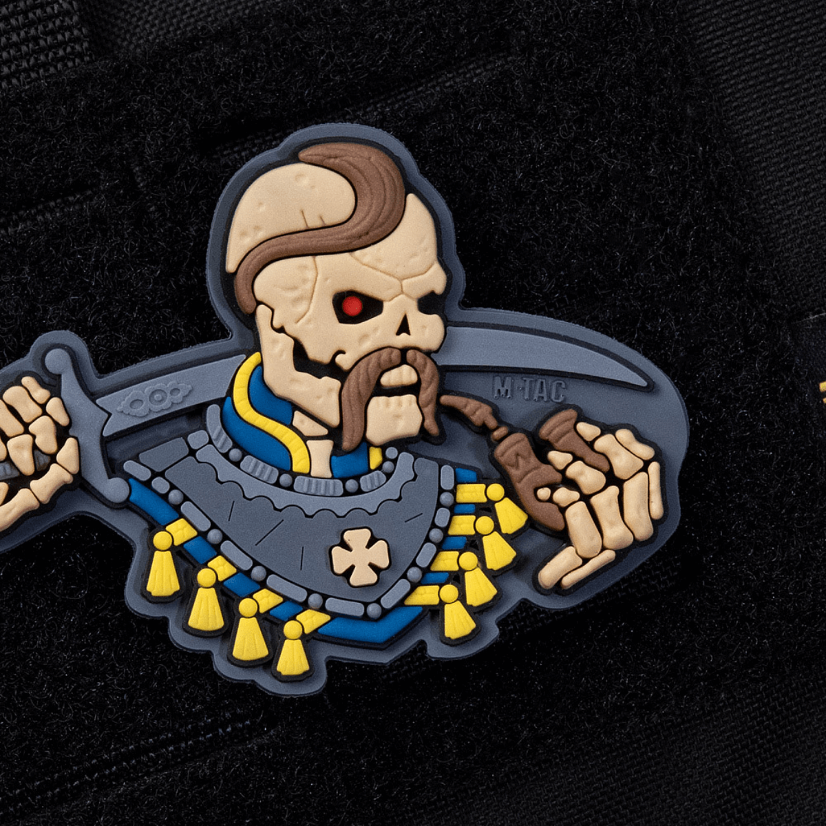 M-Tac Patch You Only Die Once 3D PVC, pääkallokuvio, kiinnitetty taktiseen varustukseen Velcrolla, koko 74 x 50 mm.