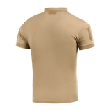 M-Tac Polo Elite Tactical Coolmax tan-värinen takaa nähtynä. Kosteutta imevä ja hengittävä, sopii poliisi- ja turvallisuustyöhön.