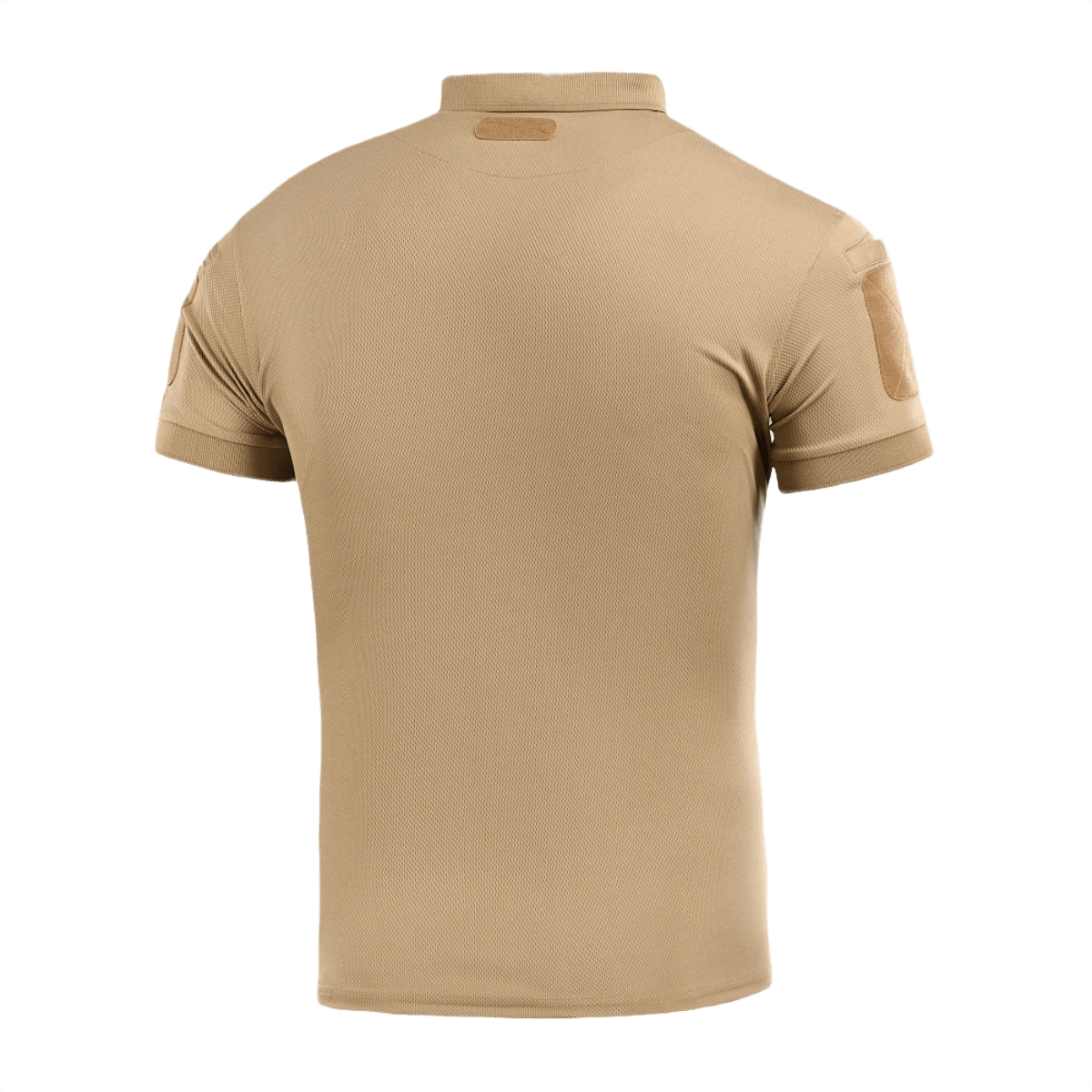 M-Tac Polo Elite Tactical Coolmax tan-värinen takaa nähtynä. Kosteutta imevä ja hengittävä, sopii poliisi- ja turvallisuustyöhön.