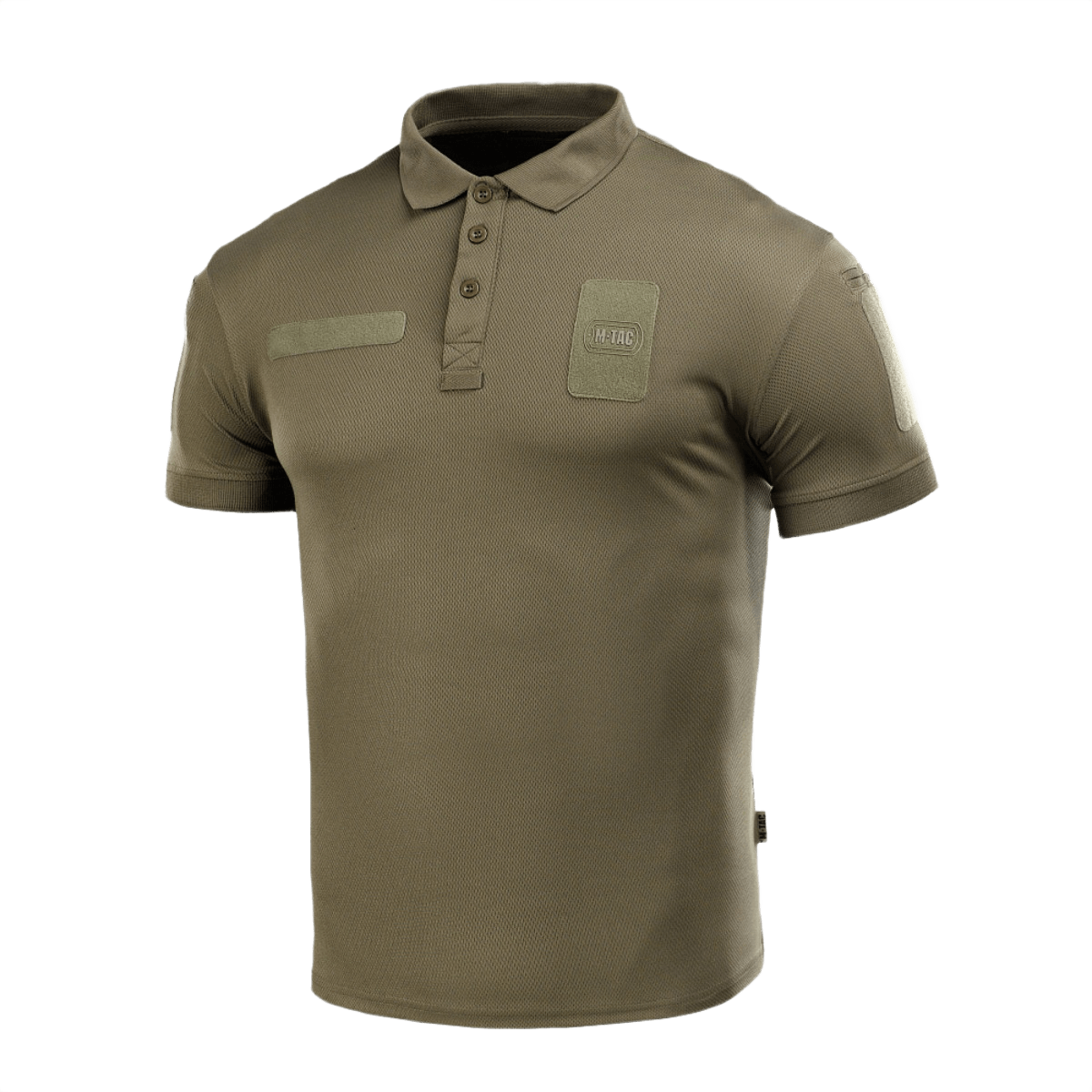 M-Tac Polo Elite Tactical Coolmax, vihreä taktinen paita anti-staattisella langalla, ihanteellinen poliisi- ja turvallisuustyöhön.