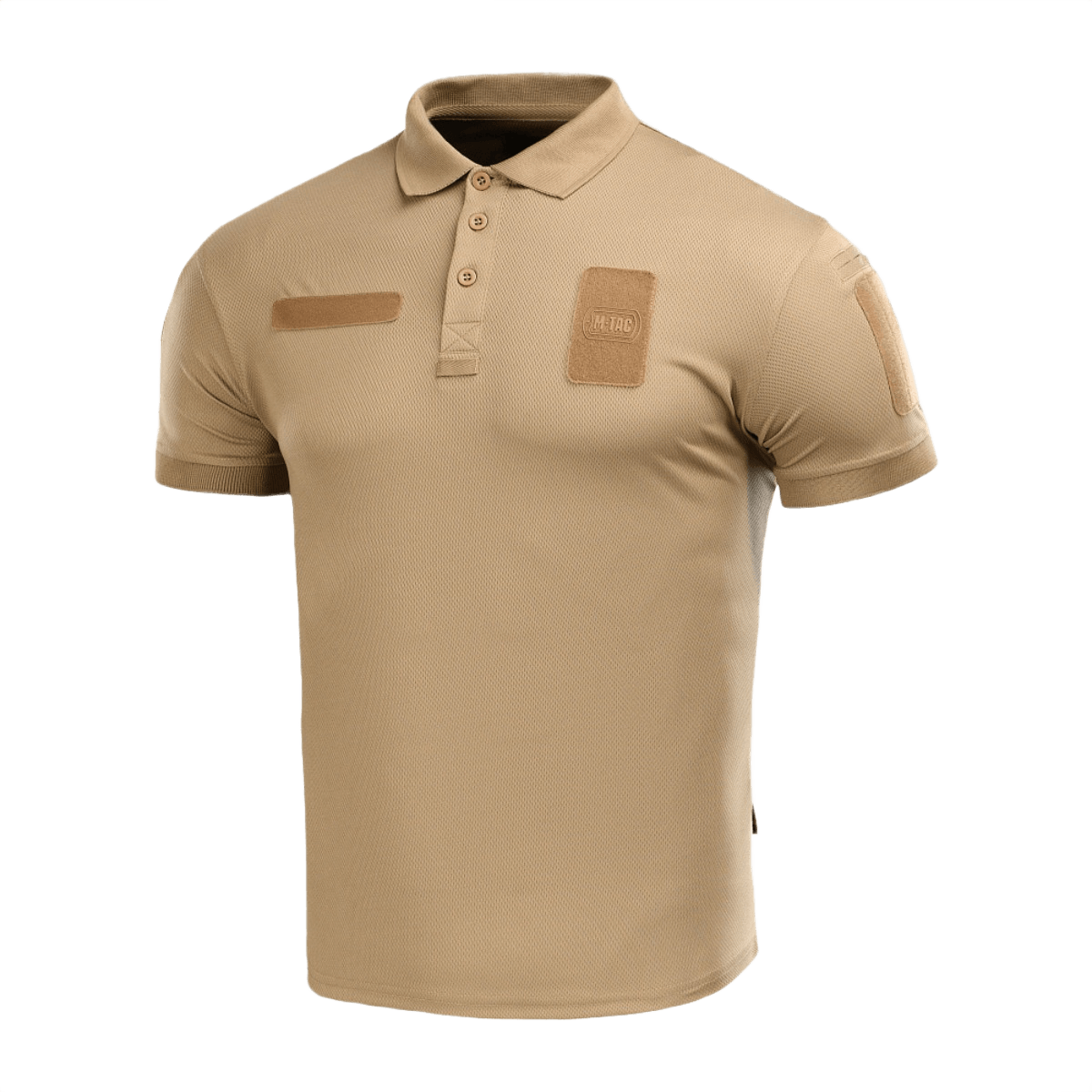 M-Tac Polo Elite Tactical Coolmax beige, suunniteltu poliisi- ja turvallisuustyöhön, kosteutta siirtävä Coolmax®-teknologia.