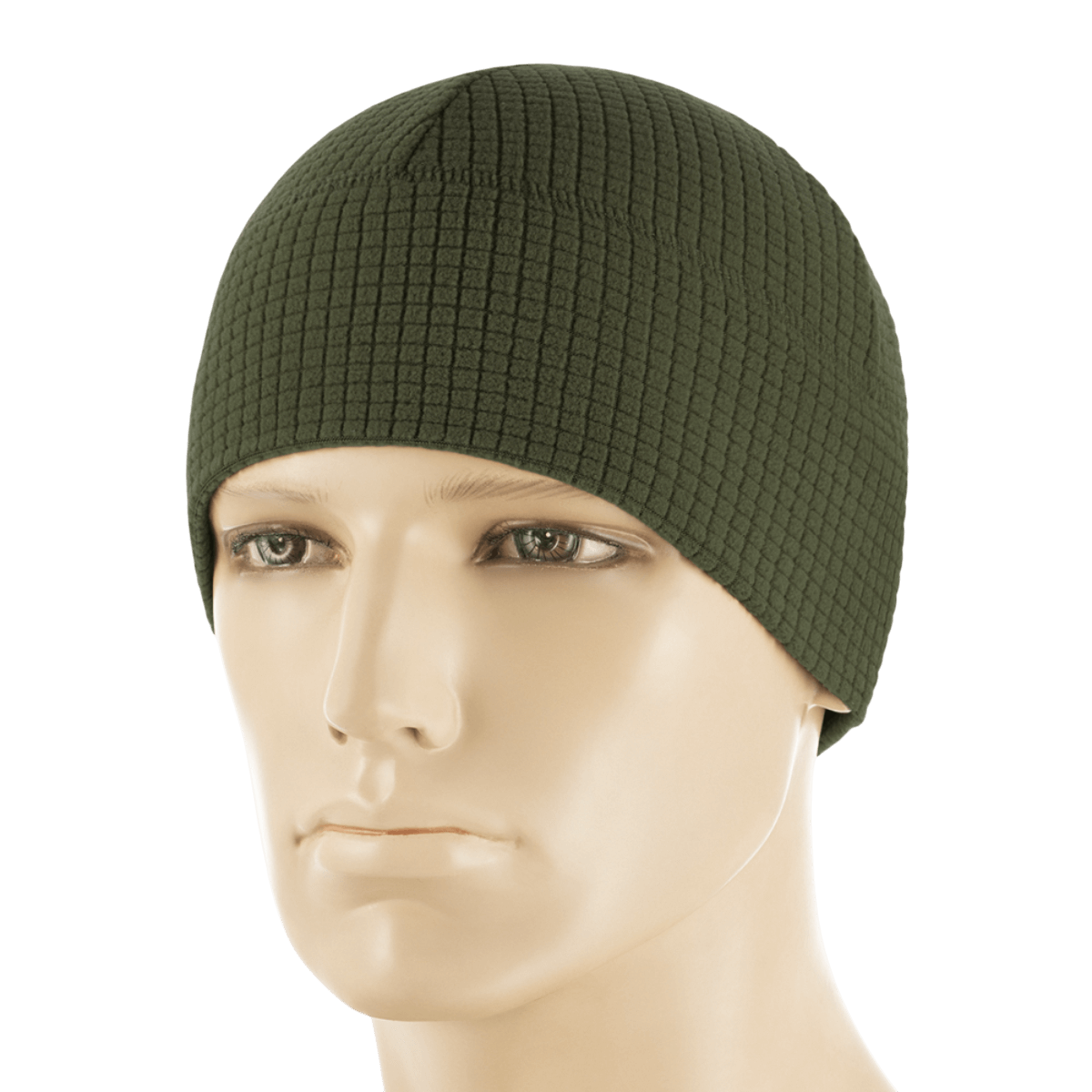 M-Tac Rip-Stop Fleece Hjelmliner, oliivinvihreä, mallinuken päällä, kestävä ja kevyt, sopii viileään ja kylmään säähän, mukava ja kestävä