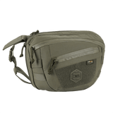 M-Tac Sphaera Hardsling Bag Large Elite med Velcro vihreänä Cordura-materiaalista, kompakti muotoilu, MOLLE-järjestelmä ja säädettävä olkahihna.