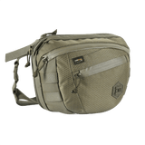 M-Tac Sphaera Hex Hardsling Bag Large Elite oliivinvihreä, suunniteltu kestävyyteen ja mukavuuteen, sivulta nähtynä vetoketjutaskuilla.