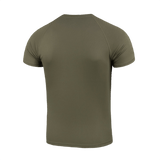M-Tac T-Shirt Raglan Sweat-Wicking Tactical Summer, vihreä, joustava polyesteri, nähtynä takaa.