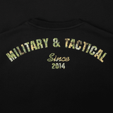 M-Tac T-Shirt Logo camodesignilla ja "Military & Tactical Since 2014" -tekstillä painettuna selässä.