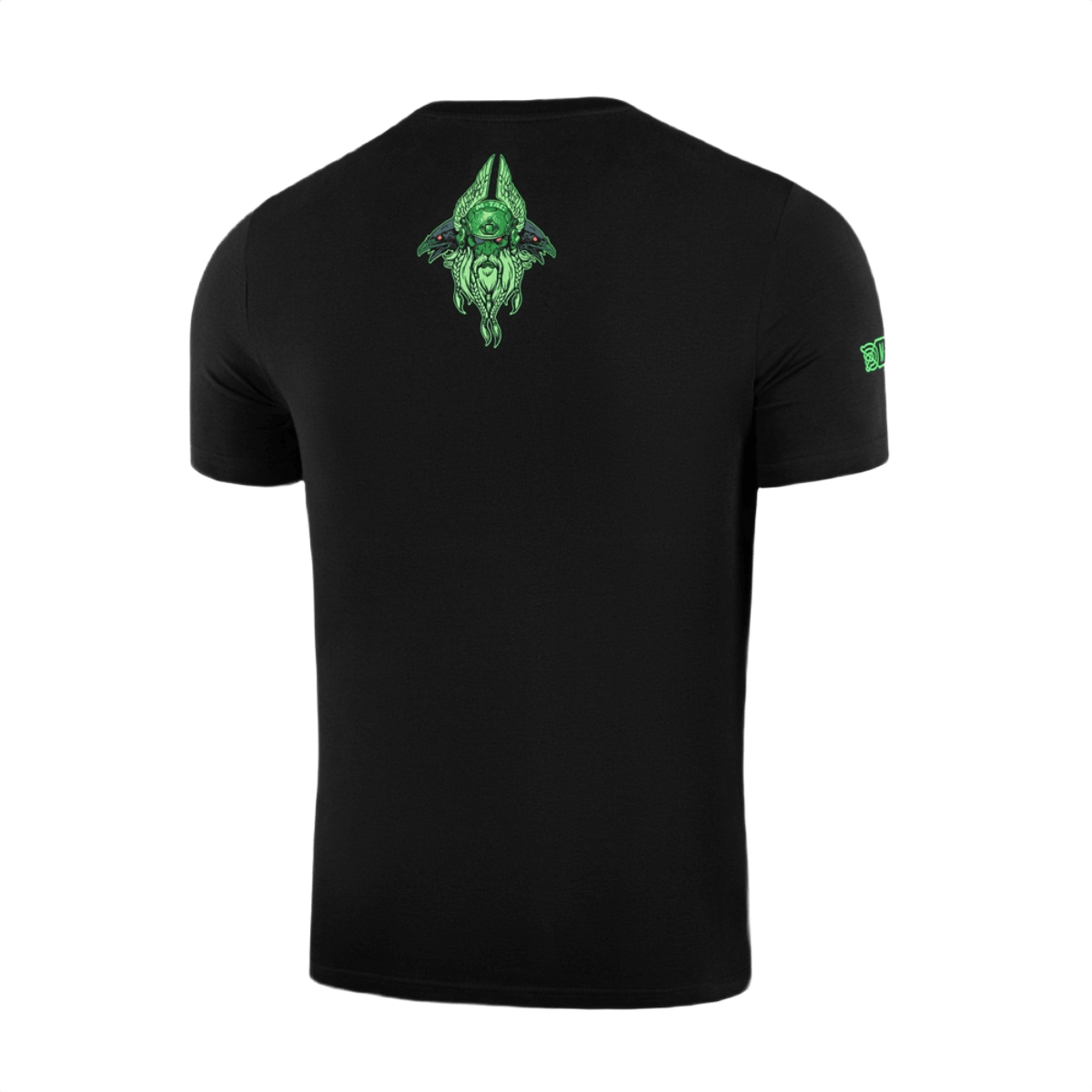 M-Tac T-Shirt Night Vision — musta paita, vihreä Odin-printti ja teksti 'Valhalla Calling'. Moderni taisteludesign pohjoismaisella mytologiainspiraatiolla.