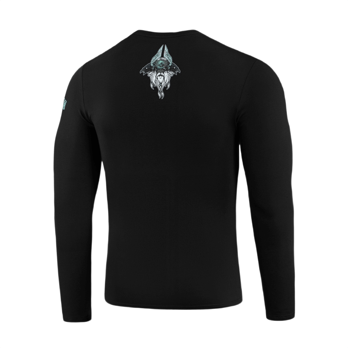 M-Tac T-Shirt Odin Mystery Long Sleeve mustana, taaksepäin käännetty design Odin-painatuksella modernissa taisteluasussa ja 'Valhalla Calling' -teema.