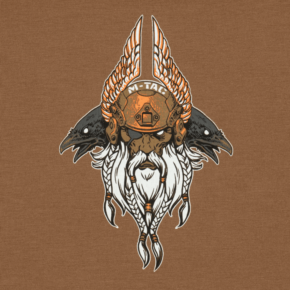 M-Tac T-Shirt Odin Odin‑painatuksella, Hugin ja Munin, klassisia symboleja pohjoismaisesta mytologiasta.