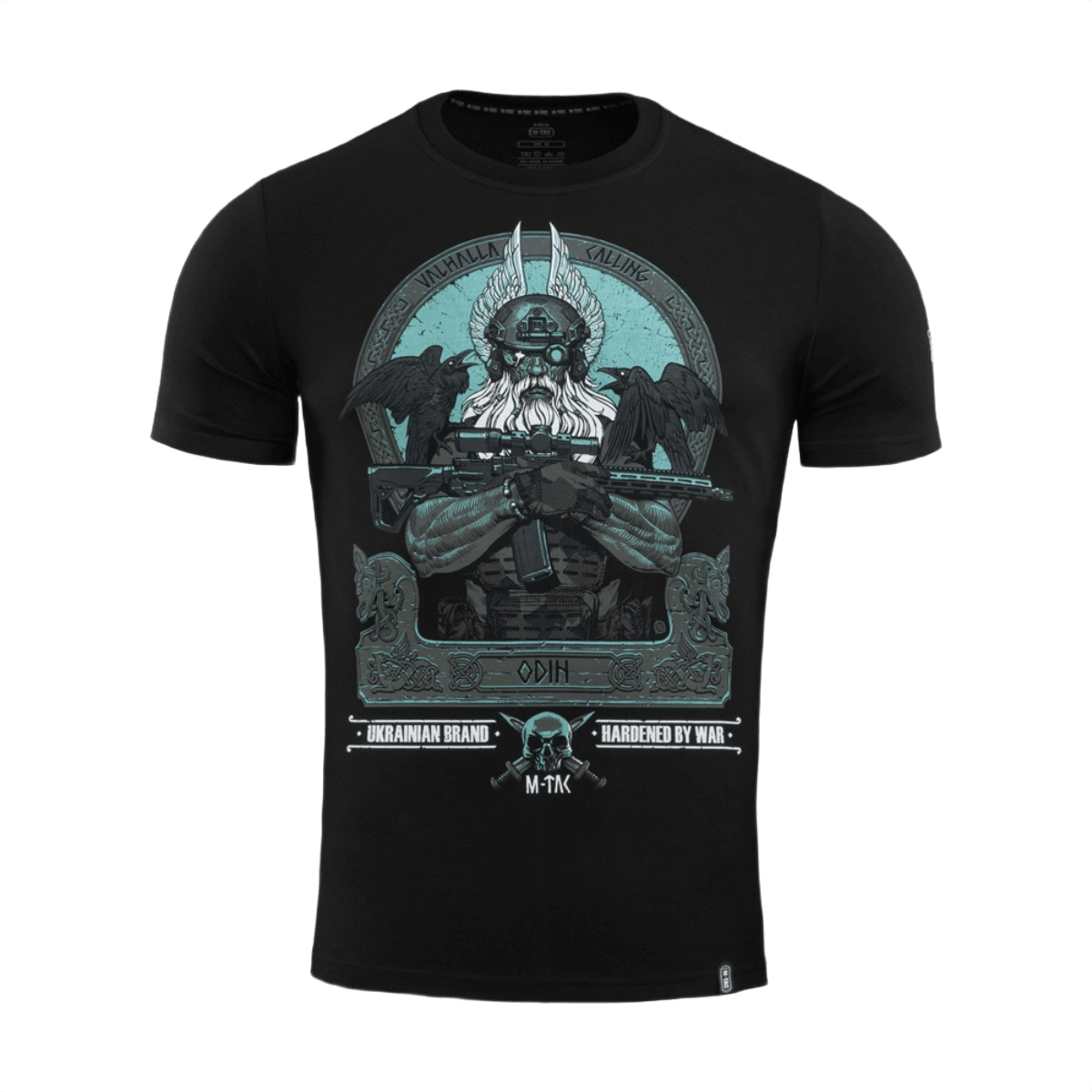 M-Tac T-Shirt Odin Mystery Odin- ja korppukuvio, teksti 'Valhalla Calling', pohjoismaisesta mytologiasta inspiroitu design.