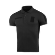 M-Tac Tactical Polo Shirt 65/35 musta Velcro-paneeleilla poliisille ja turvallisuushenkilöstölle, mukavuus ja liikkumisvapaus