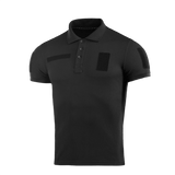 M-Tac Tactical Polo Shirt 65/35 musta Velcro-paneeleilla poliisille ja turvallisuushenkilöstölle, mukavuus ja liikkumisvapaus