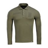 M-Tac Tactical Polo Shirt pitkähiha 65/35 oliivinvihreä, Velcro-panelit, suunniteltu poliisi- ja turvallisuustyöhön