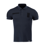 M-Tac Tactical Polo Shirt 65/35 tummansininen Velcro-paneeleilla, sopii poliisi- ja turvallisuustyöhön, 65 % puuvillaa ja 35 % polyesteriä