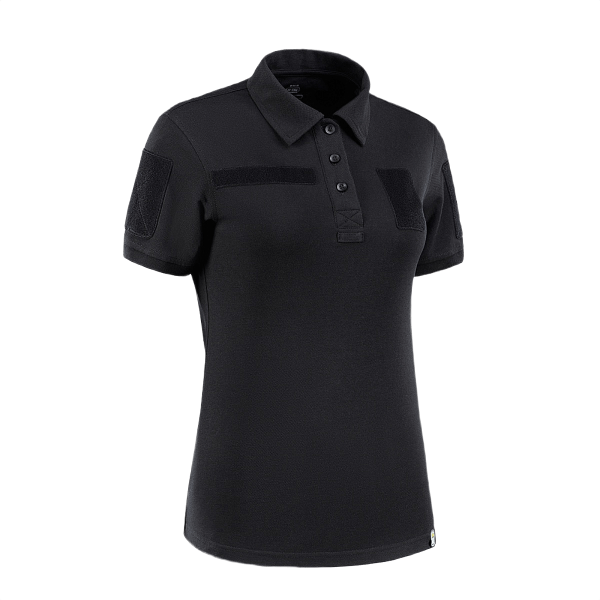 M-Tac Tactical Polo-Shirt 65/35 Lady musta naisille, mukava puuvilla-polyester, Velcro merkeille ja ID, käytännöllinen lenkki.