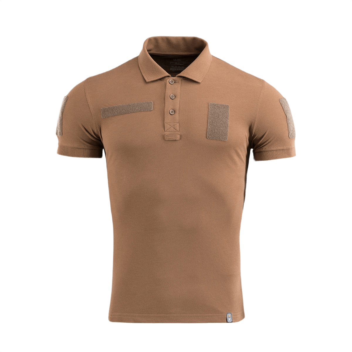 M-Tac Tactical Polo Shirt 65/35 poliisi- ja turvallisuuskäyttöön, beige, kevyt ja kestävä materiaali Velcro-paneeleilla merkeille ja tunnisteille