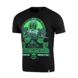 M-Tac T-Shirt Night Vision Odin-printillä taisteluvarusteissa ja NVG-kypärällä, teksti 'Valhalla Calling' ja korpit Hugin ja Munin.