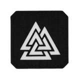 M-Tac Patch Valknut Laser Cut Odin symbol mustalla taustalla.